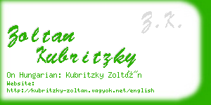 zoltan kubritzky business card